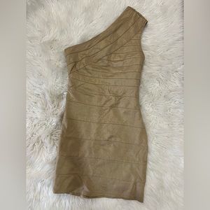 Express gold dress